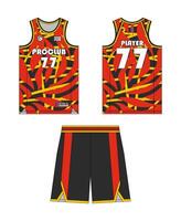 Jersey Basketball Vorlage Design. Basketball Uniform Attrappe, Lehrmodell, Simulation Design. Konzept Design Basketball Jersey. vektor