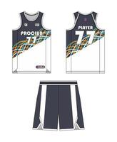 jersey basketboll mall design. basketboll enhetlig attrapp design. begrepp design basketboll jersey. vektor