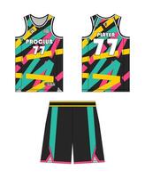 Jersey Basketball Vorlage Design. Basketball Uniform Attrappe, Lehrmodell, Simulation Design. Konzept Design Basketball Jersey. vektor