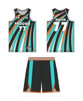 Jersey Basketball Vorlage Design. Basketball Uniform Attrappe, Lehrmodell, Simulation Design. Konzept Design Basketball Jersey. vektor