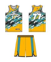 Jersey Basketball Vorlage Design. Basketball Uniform Attrappe, Lehrmodell, Simulation Design. Konzept Design Basketball Jersey. vektor