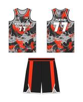 Jersey Basketball Vorlage Design. Basketball Uniform Attrappe, Lehrmodell, Simulation Design. Konzept Design Basketball Jersey. vektor