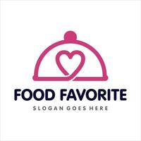kärlek mat, mat favorit logotyp design mall vektor