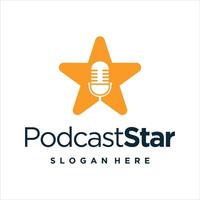 Podcast Star Logo Design Vorlage vektor