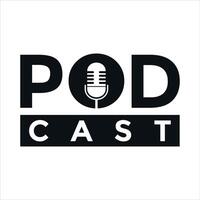 podcast radio logotyp design mall vektor