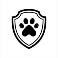 Tass hund med skydda logotyp. djur- sällskapsdjur affär design mall. vektor