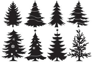 einstellen von Silhouette Weihnachten Bäume vektor
