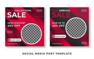 social media post mall försäljning marknadsföring banner med foto collage. redigerbar text. vektor