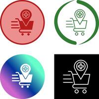 online Gesundheit einkaufen Symbol Design vektor