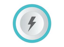 3D-Stromladung Ladeenergie ein-aus-Push-Symbol. blitzsymbol für website, mobile app, ui ux. vektor