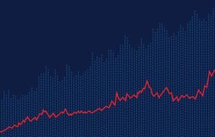 abstrakt finansiell Graf med trend uppåt i stock marknadsföra på blå Färg bakgrund abstrakt växande vektor