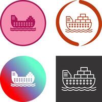 Frachtschiff-Icon-Design vektor