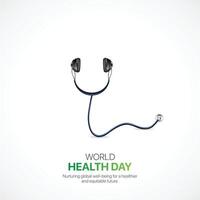 Welt Gesundheit Tag. Welt Gesundheit Tag kreativ Anzeigen Design April 7. Sozial Medien Poster, , 3d Illustration. vektor