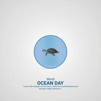 värld oceaner dag. värld oceaner dag kreativ annonser design. jun 8. affisch, baner illustration . 3d vektor