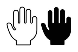 hand ikon sluta symbol handflatan översikt tecken silhuett översikt hand vektor