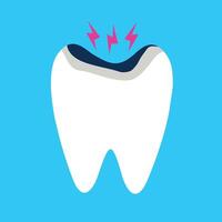 rutten tand ikon. dental sjukdom begrepp vektor