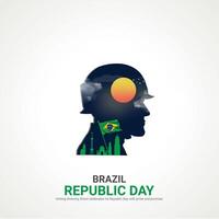 Brasilien republik dag. Brasilien republik dag kreativ annonser design november 15. , 3d illustration. vektor