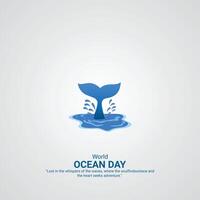 värld oceaner dag. värld oceaner dag kreativ annonser design. jun 8. affisch, baner illustration . 3d vektor