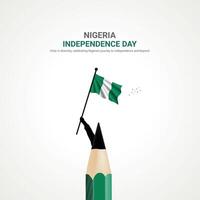 Nigeria Unabhängigkeit Tag. Nigeria Unabhängigkeit Tag kreativ Anzeigen Design. Sozial Medien Post, , 3d Illustration. vektor