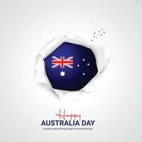 glücklich Australien Tag. Australien Tag kreativ Anzeigen Design vektor