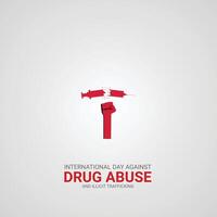 internationell dag mot läkemedel missbruk och olaglig trafficking kreativ annonser. juni 26:e, , illustratör, 3d vektor