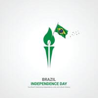 Brasilien oberoende dag. Brasilien oberoende dag kreativ annonser design. social media posta, , 3d illustration. vektor