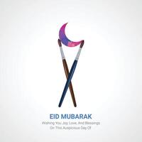 eid mubarak. eid mubarak kreativ annonser design. social media affisch, , 3d illustration. vektor