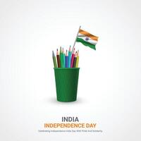 indisch Unabhängigkeit Tag, indisch Unabhängigkeit Tag kreativ Anzeigen Design. Sozial Medien Post 3d Illustration. vektor