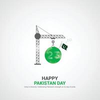 Pakistan Auflösung Tag. Pakistan Auflösung Tag kreativ Anzeigen Design. Post, , 3d Illustration. vektor