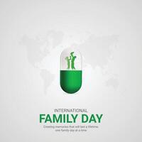 International Familie Tag. International Familie Tag kreativ Anzeigen Design. Sozial Medien Post, , 3d Illustration. vektor
