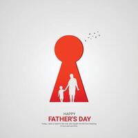 glücklich Vaters Tag kreativ Anzeigen. glücklich Vaters Tag Juni 16. , Illustration, 3d vektor