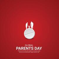 global föräldrar dag. föräldrar dag kreativ annonser design jun 1 . social media affisch, , 3d illustration. vektor
