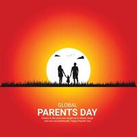 global Eltern Tag. Eltern Tag kreativ Anzeigen Design jun 1 . Sozial Medien Poster, , 3d Illustration. vektor