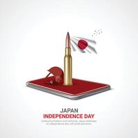 Japan Unabhängigkeit Tag. Japan Unabhängigkeit Tag kreativ Anzeigen Design feb 11. , 3d Illustration. vektor