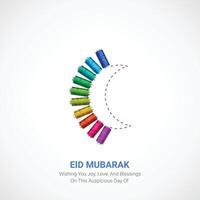 eid Mubarak. eid Mubarak kreativ Anzeigen Design. Sozial Medien Poster, , 3d Illustration. vektor