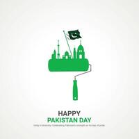 Pakistan Auflösung Tag. Pakistan Auflösung Tag kreativ Anzeigen Design. Post, , 3d Illustration. vektor