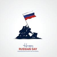 ryska oberoende dag. ryska oberoende dag kreativ annonser design, 12 juni. social media affisch, , 3d illustration. vektor