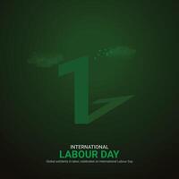 internationell arbetskraft dag. arbetskraft dag kreativ annonser design Maj 1. social media affisch, , 3d illustration. vektor
