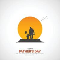 glücklich Vaters Tag kreativ Anzeigen. glücklich Vaters Tag Juni 16. , Illustration, 3d vektor