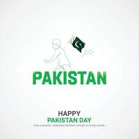 pakistan upplösning dag. pakistan upplösning dag kreativ annonser design. posta, , 3d illustration. vektor
