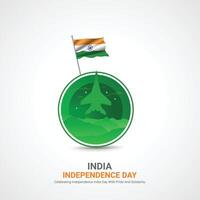 indisch Unabhängigkeit Tag, indisch Unabhängigkeit Tag kreativ Anzeigen Design. Sozial Medien Post 3d Illustration. vektor