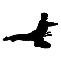 karate silhuett logotyp ikon vektor