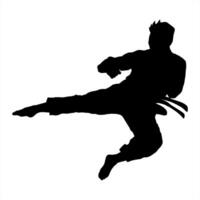 karate silhuett logotyp ikon vektor