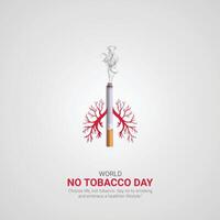 värld utan tobak dag. värld utan tobak dag kreativ annonser design mmay 31. , 3d illustration. vektor