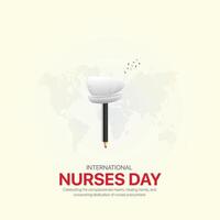 internationell sjuksköterska dag. internationell sjuksköterska dag kreativ annonser design. social media posta, , 3d illustration. vektor