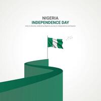 nigeria oberoende dag. nigeria oberoende dag kreativ annonser design. social media posta, , 3d illustration. vektor