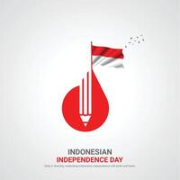 Indonesien Unabhängigkeit Tag. Indonesien Unabhängigkeit Tag kreativ Anzeigen Design. 3d Illustration. vektor