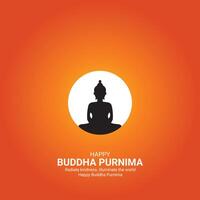 Lycklig buddha purnima dag. buddha purnima dag kreativ annonser design Maj 23. , 3d illustration. vektor