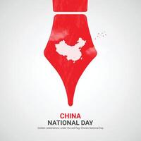 China National Tag. China National Tag kreativ Anzeigen Design 1 Okt. . , 3d Illustration. vektor