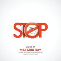 Welt Malaria Tag. Welt Malaria Tag kreativ Anzeigen Design April 25. Sozial Medien Poster, , 3d Illustration. vektor